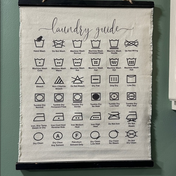 Laundry Guide Sign Linen Wall Hanging - Picture 2 of 4